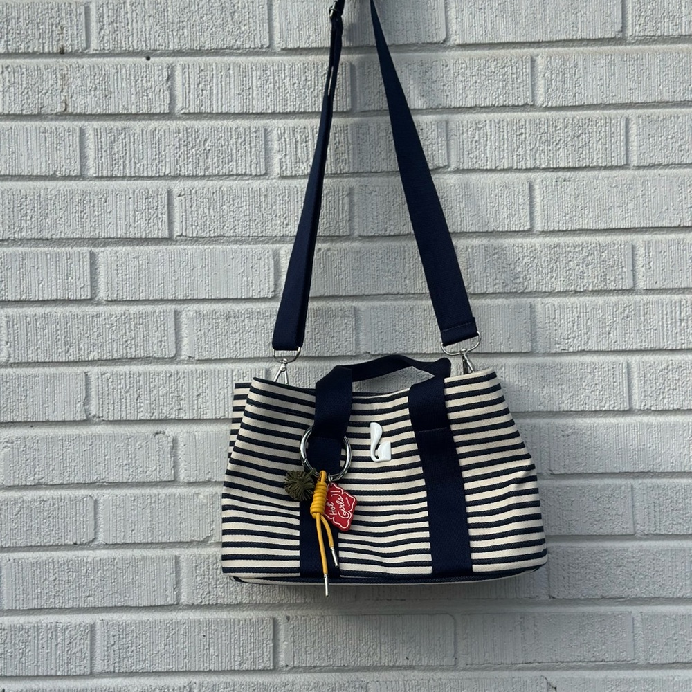 Americana Tote Bag In Indigo And Natural Awning Stripe